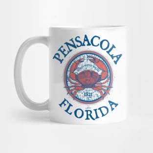 Pensacola, Florida, with Stone Crab on Wind Rose Mug